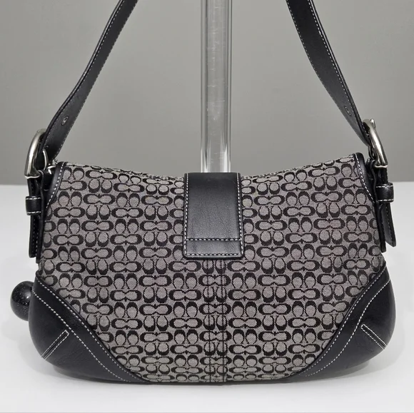 EXCELLENT VINTAGE COACH Y2K MINI SIGNATURE SOHO BUCKLE FLAP SHOULDER BAG 6818 - Picture 8 of 11